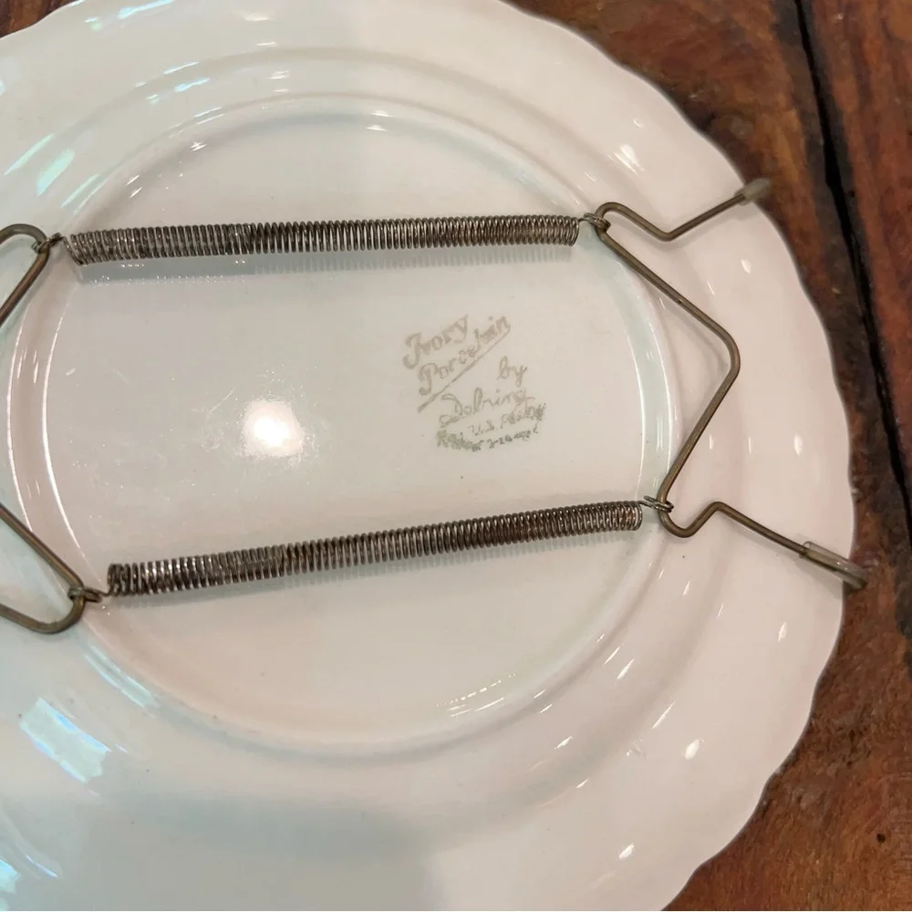 Floral Ceramic Dessert Plates Set of four decor hanging braces Sebring Porcelain